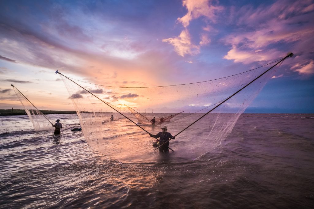 Morning fishing in Vietnam Sea