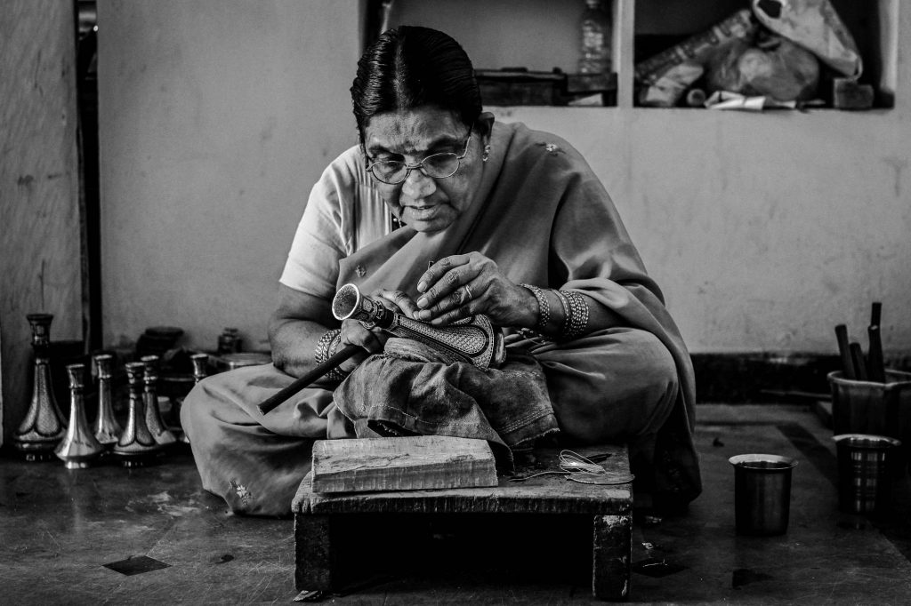 Lakshmi Amma is one of the veteran artisans from the local community