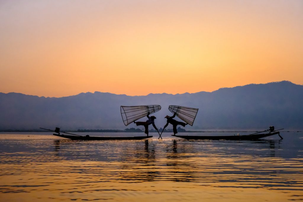 Fishing at Inle, Myanmar