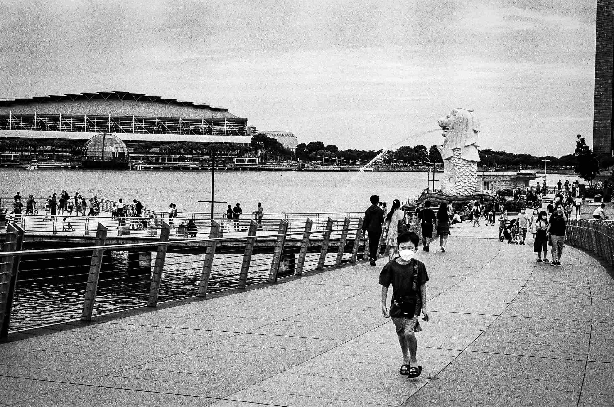 Fuji 400 TMax on Canon AE-1 Program. At Merlion Park, Singapore